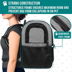 PetAmi Ventilated Airline Approved Dog & Cat Carrier Backpack, Heather Grey slide 2 of 8