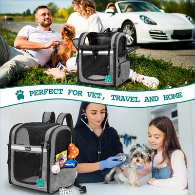 Show full view: PetAmi Ventilated Airline Approved Dog & Cat Carrier Backpack, Heather Grey slide 8 of 9