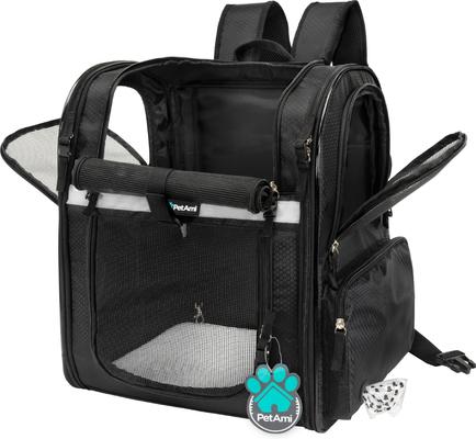 Show full view: PetAmi Ventilated Airline Approved Dog & Cat Carrier Backpack, Black slide 8 of 8
