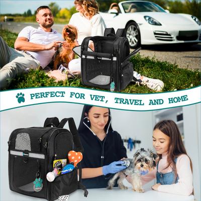 Show full view: PetAmi Ventilated Airline Approved Dog & Cat Carrier Backpack, Black slide 7 of 8