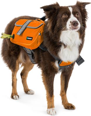 Show full view: PetAmi Saddle Dog & Cat Backpack with Reflective Safety Side Pockets, Medium, Orange slide 2 of 9