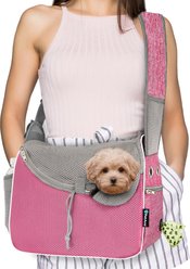 PetAmi Airline Approved Sling Small Dog & Cat Carrier, Pink