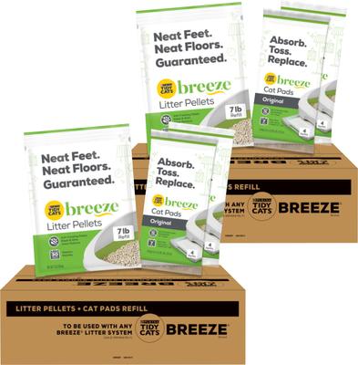 TIDY CATS Breeze Cat Pads Litter Pellets Bundle Pack,