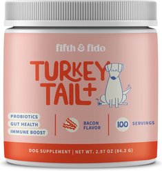 Fifth & Fido Turkey Tail+ Mushroom Bacon Flavored Dog & Cat Powdered Supplement, 2.97-oz jar slide 1 of 7