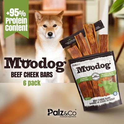 Show full view: Palz&Co Moodog Beef Grain-Free Soft & Chewy Cheek Strips Bars Dog Treats, 6-oz bag, 6 count slide 4 of 10
