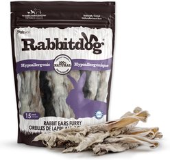 Palz&Co Rabbitdog Rabbit Ears Furry Dog Natural Chew Treats, 10-oz bag, 15 count
