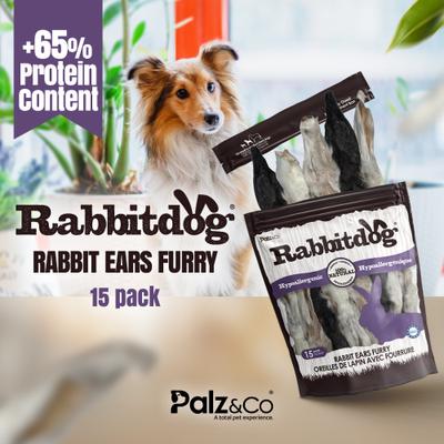 Show full view: Palz&Co Rabbitdog Rabbit Ears Furry Dog Natural Chew Treats, 10-oz bag, 15 count slide 4 of 10