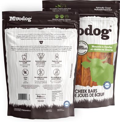 Show full view: Palz&Co Moodog Beef Grain-Free Soft & Chewy Cheek Strips Bars Dog Treats, 6-oz bag, 6 count slide 3 of 10