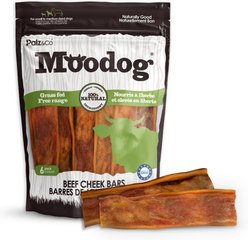 Palz&Co Moodog Beef Grain-Free Soft & Chewy Cheek Strips Bars Dog Treats, 6-oz bag, 6 count