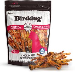 Palz&Co Birddog Chicken Feet Dog Natural Chew Treats, 6-oz bag, 10 count
