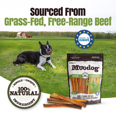 Show full view: Palz&Co Moodog Beef Grain-Free Soft & Chewy Cheek Strips Sticks Dog Treats, 10-oz bag, 12 count slide 8 of 10