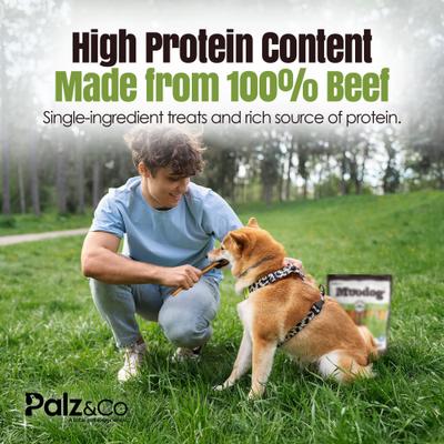 Show full view: Palz&Co Moodog Beef Grain-Free Soft & Chewy Cheek Strips Sticks Dog Treats, 10-oz bag, 12 count slide 5 of 10