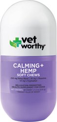 Vet Worthy Calming + Hemp Soft Chew Allergy Supplement for Dogs, 60 count