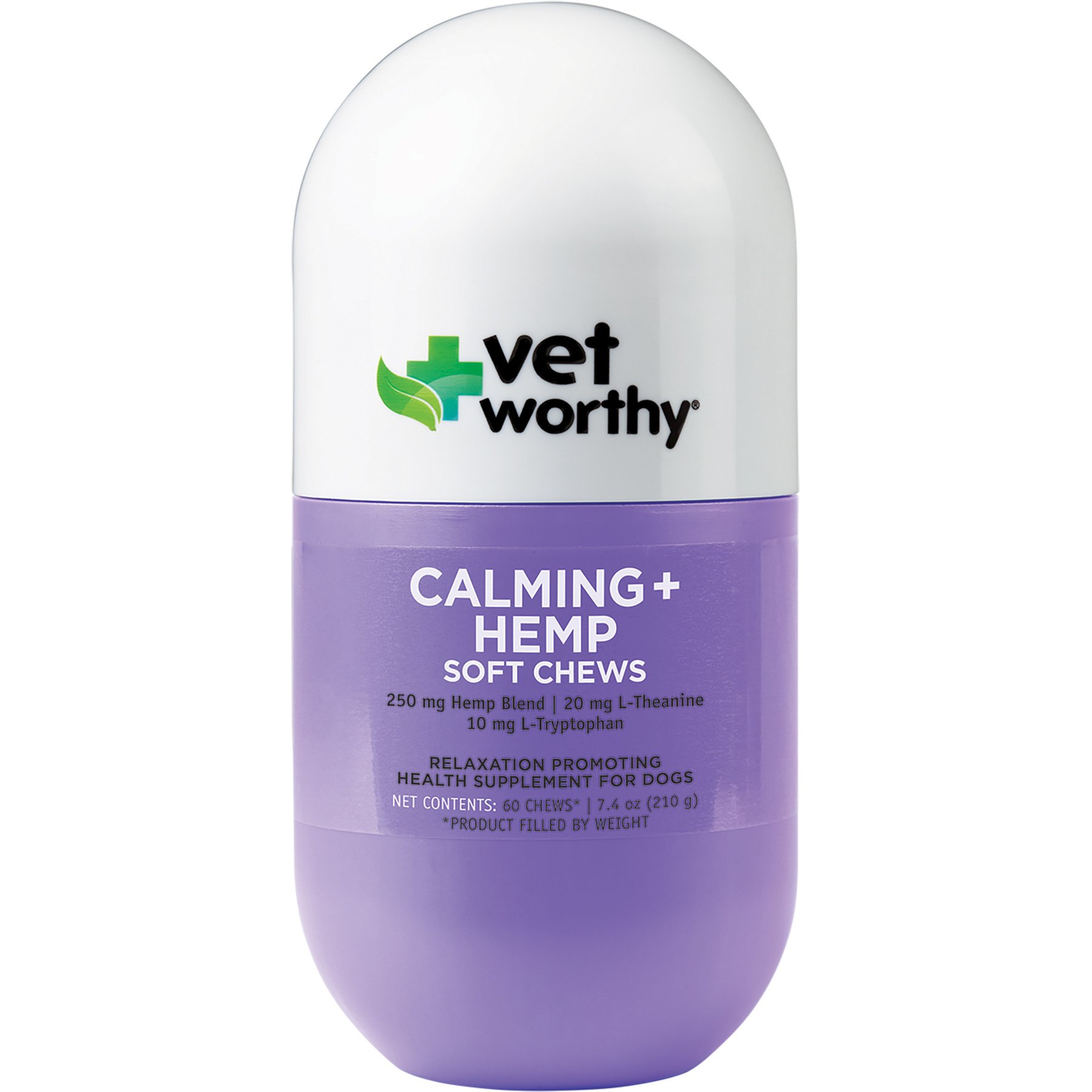 Vet Worthy Calming + Hemp Soft Chew Allergy Supplement for Dogs, 60 count