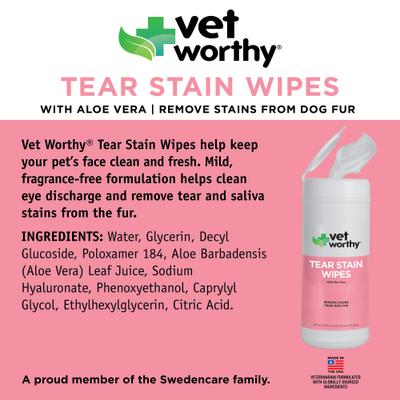 Show full view: Vet Worthy Tear Stain Dog Wipes, 60 count slide 2 of 3