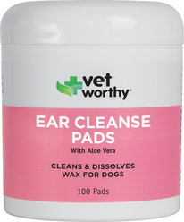 Vet Worthy Ear Cleansing Dog Pads, 100 count