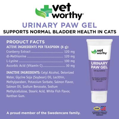 Show full view: Vet Worthy Paw Gel Feline Urinary Support Supplement for Cats, 3-oz tube slide 3 of 4