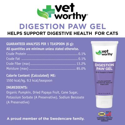 Show full view: Vet Worthy Paw Gel Feline Digestive Aid Supplement for Cats, 3-oz tube slide 3 of 4