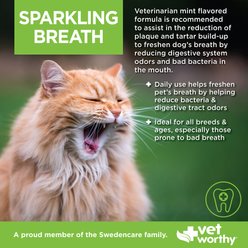 Vet Worthy Feline Sparkling Breath Liquid Dental Rinse Supplement for Cats, 8-fl oz bottle slide 2 of 3