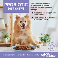 Vet Worthy Probiotic Soft Chew Digestive Health Support Supplement for Dogs, 60 count slide 2 of 3