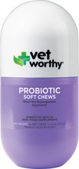 Vet Worthy Probiotic Soft Chew Digestive Health Support Supplement for Dogs, 60 count