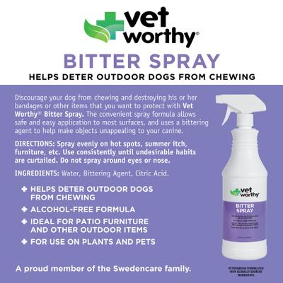 Show full view: Vet Worthy Bitter Spray Skin & Coat Supplement for Dogs, 32-fl oz bottle slide 3 of 4