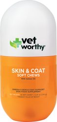 Vet Worthy Soft Chew Skin & Coat Supplement for Dogs 30 count