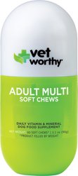 Vet Worthy Multi-Vitamins Soft Chew Supplement for Dogs, 60 count