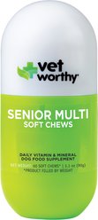 Vet Worthy Multi-Vitamins Soft Chew Supplement for Senior Dogs, 60 count