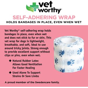 Vet Worthy 3 Colors Paw Self Adhering Wrap for Dogs