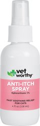 Vet Worthy Feline Cat Anti-Itch Spray, 4-fl oz bottle