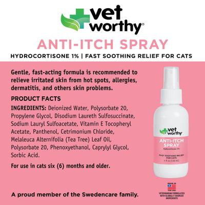 Show full view: Vet Worthy Feline Cat Anti-Itch Spray, 4-fl oz bottle slide 2 of 3