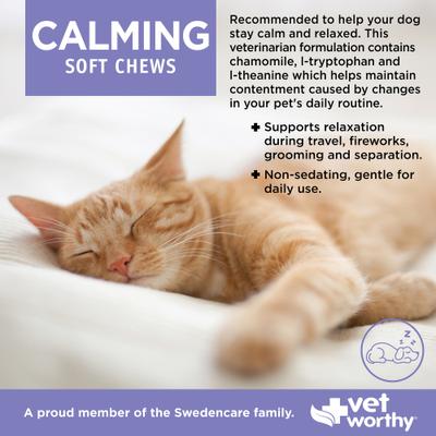 Show full view: Vet Worthy Feline Calming Soft Chews Allergy & Anxiety Supplement for Cats, 60 count slide 4 of 4
