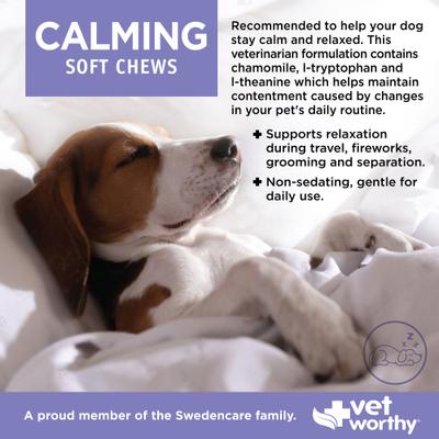 Show full view: Vet Worthy Calming Soft Chews Allergy & Anxiety Supplement for Dogs, 60 count slide 4 of 4