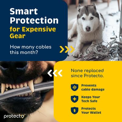 Show full view: Protecto Chew-Proof Cord Protector Dog, Cat & Small Pet Wire Cover, Clear, 10-ft long, 3/8-in wide slide 4 of 10