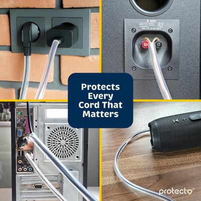 Show full view: Protecto Chew-Proof Cord Protector Dog, Cat & Small Pet Wire Cover, Clear, 10-ft long, 3/8-in wide slide 5 of 10