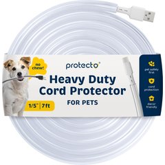 Protecto Chew-Proof Cord Protector Dog, Cat & Small Pet Wire Cover, Clear, 7-ft long, 1/5-in wide