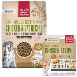 The Honest Kitchen Whole Grain Chicken Recipe Dehydrated Food + Food Clusters Whole Grain Chicken & Oat Recipe Dog Food, 20-lb bag