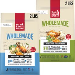 The Honest Kitchen Whole Grain Turkey Recipe + Chicken Recipe Dehydrated Dog Food, 2-lb box