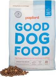 Pupford Good Dog Food Kibble Ocean Fish Recipe High Protein Freeze-Dried Dog Food, 3.5-lb bag