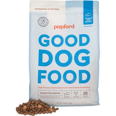 Pupford Pupford Good Dog Food Kibble Ocean Fish Recipe High Protein Freeze-Dried Dog Food, 3.5-lb bag
