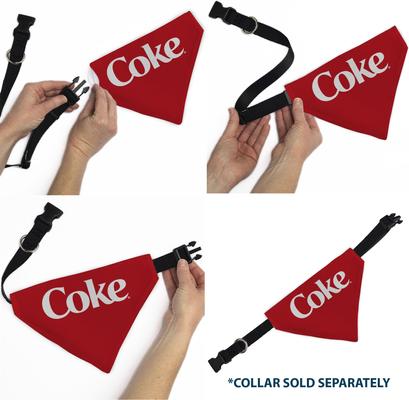 Show full view: Buckle-Down Coca-Cola Coke Logo Centered Slide-On Dog Bandana, Red slide 6 of 6