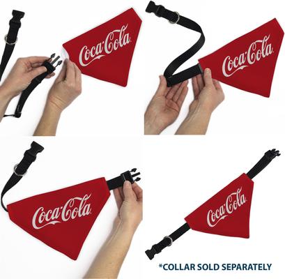 Show full view: Buckle-Down Coca-Cola Script Logo Centered Slide-On Dog Bandana, Red slide 6 of 6
