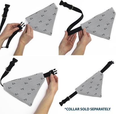 Show full view: Buckle-Down Barbie Script Stripe Slide-On Dog Bandana slide 7 of 7