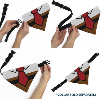 Show full view: Buckle-Down SpongeBob SquarePants Tie Outfit Close Up Slip-On Dog Bandana slide 6 of 6