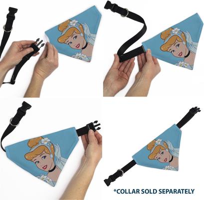 Show full view: Buckle-Down Disney Cinderella Face Slip-On Dog Bandana, Blue slide 6 of 6