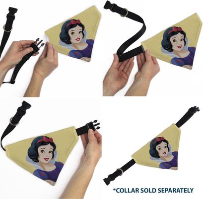 Show full view: Buckle-Down Disney Snow White Smiling Face Slip-On Dog Bandana, Yellow slide 6 of 6