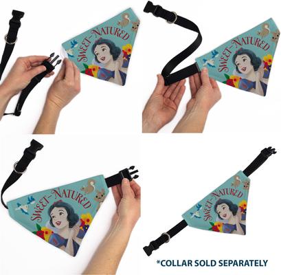 Show full view: Buckle-Down Disney Snow White Sweet Natured Slip-On Dog Bandana, Blue slide 7 of 7