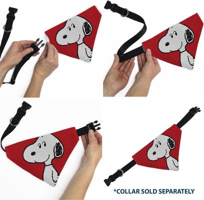 Show full view: Buckle-Down Peanuts Snoopy Smiling Slip-On Dog Bandana, Red slide 6 of 6