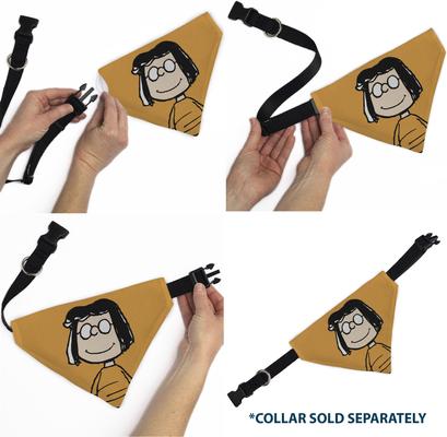 Show full view: Buckle-Down Peanuts Marcie Smiling Slip-On Dog Bandana, Yellow slide 7 of 7